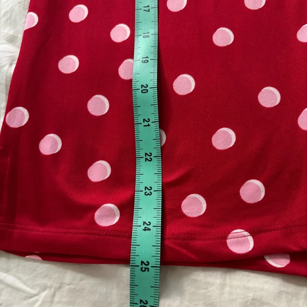 Kate Spade Red Pink Polka Dot Pajama Set Long Sleeve Pants Valentine - Picture 10 of 15